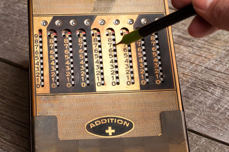 Ancient manual calculator stock photo. Image of subtraction 26240536