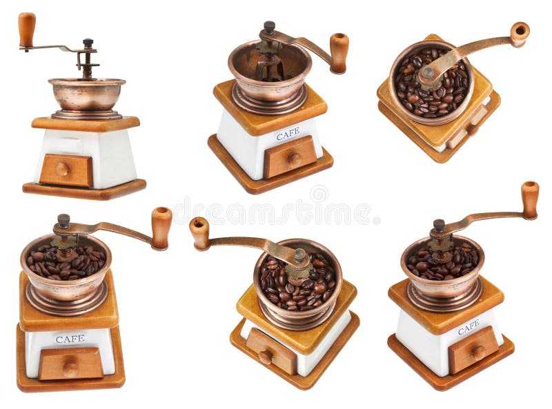Vintage Manual Copper Coffee Mill Stock Image Image of seed, cafe