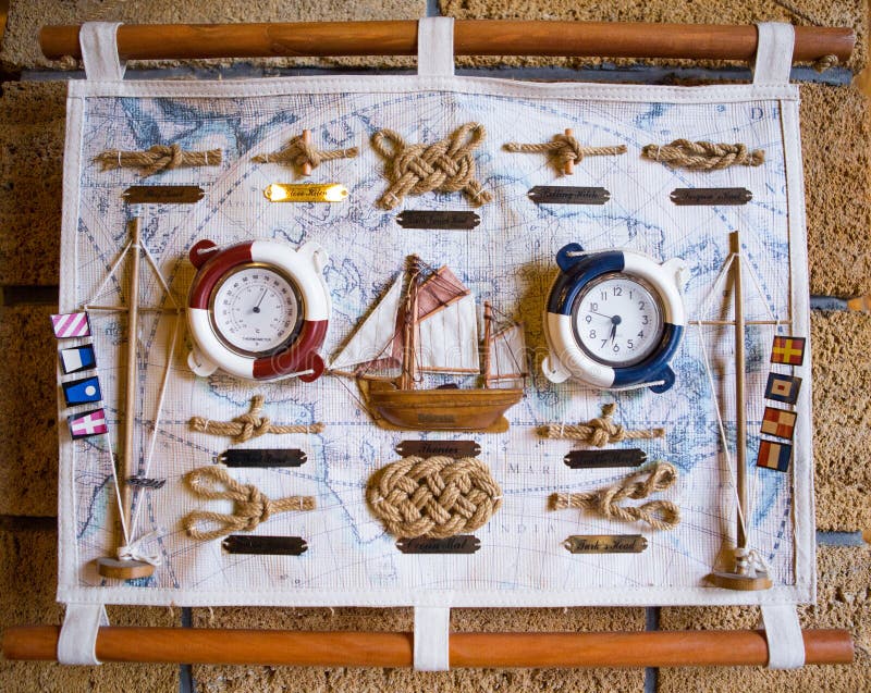 Vintage map and accessories for the treasure hunt and travel. Vintage sea chart on canvas royalty free stock photos Vintage map and accessories for the treasure hunt and travel. Vintage sea chart on canvas royalty free stock photos