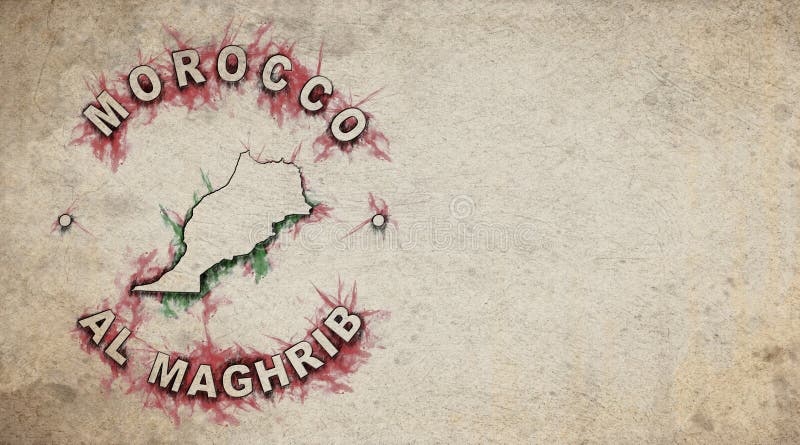 Vintage Marokko Postzegelkaart royalty-vrije illustratie