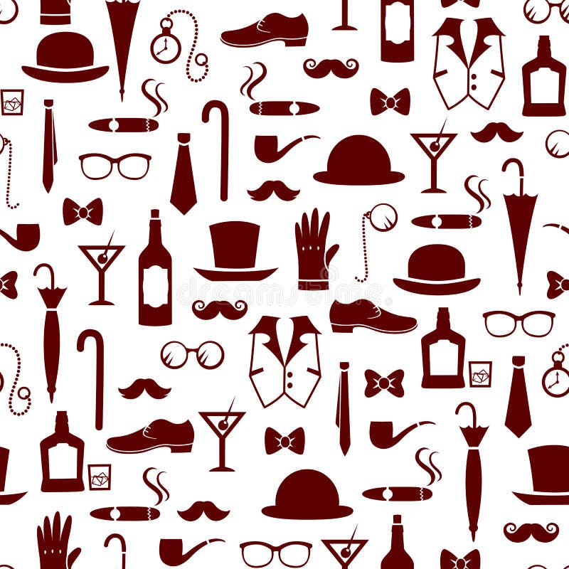 Vintage masculine pattern stock vector. Illustration of items 46690559