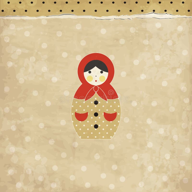 Vintage matrioshka card