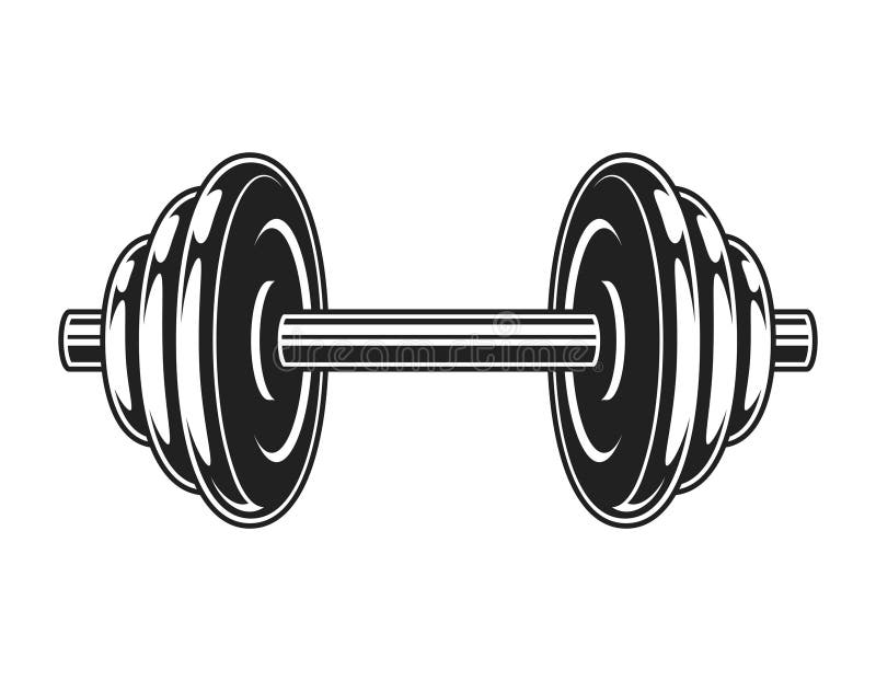 dumbbell clipart black and white