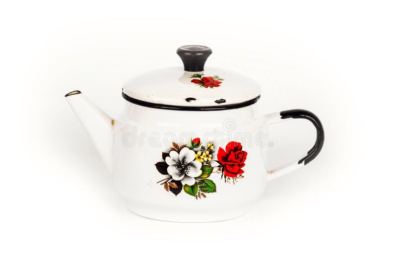 Vintage metal teapot stock image. Image of empty, coffee 66475643