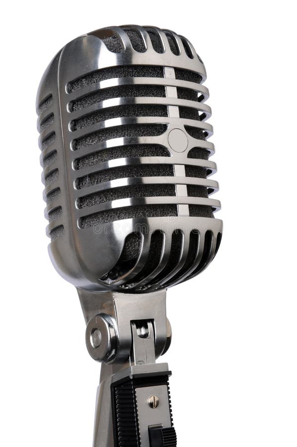Vintage Microphone on White Stock Photo Image of isolated, audience