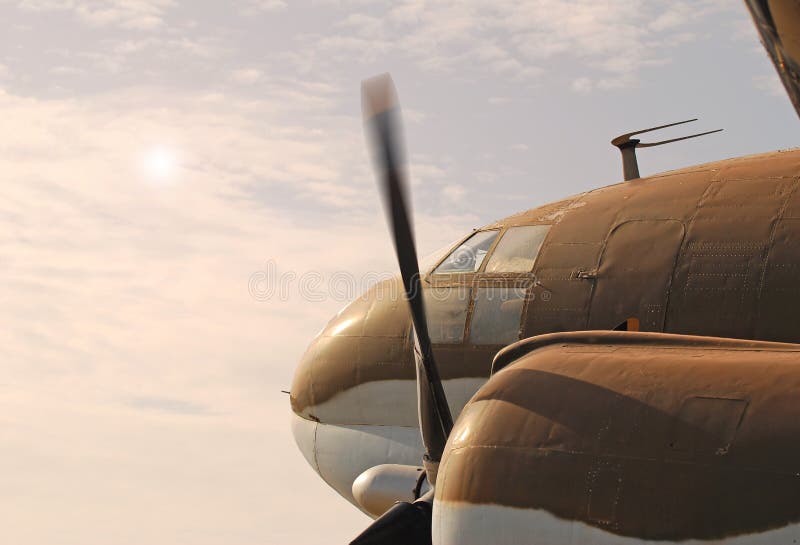 Vintage Military Plane stock photography