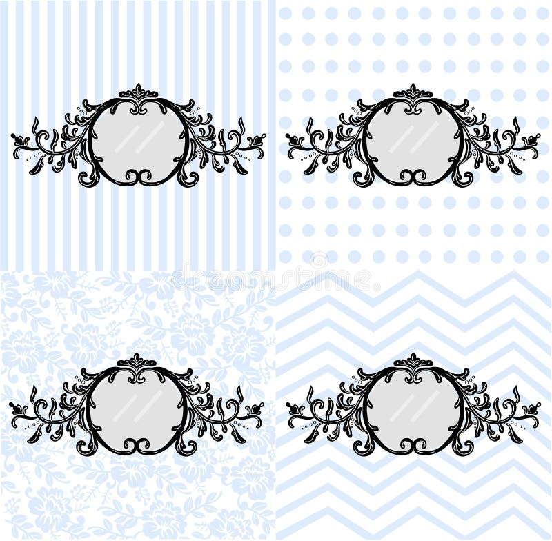 Vintage Mirror Frame Vector. Baroque Rich Design Elements Decor Stock