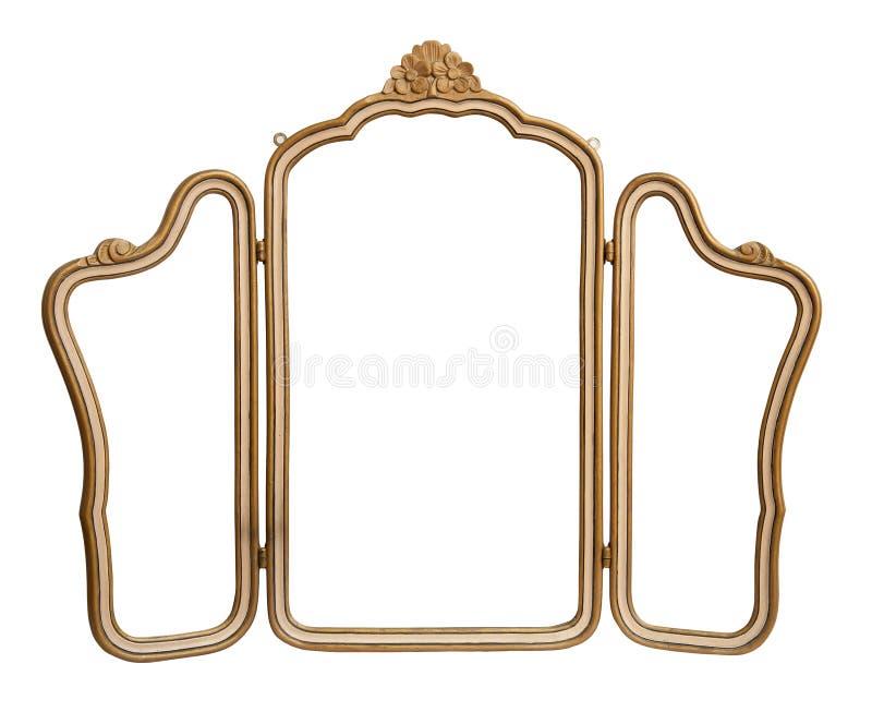 Vintage mirror isolated. stock image