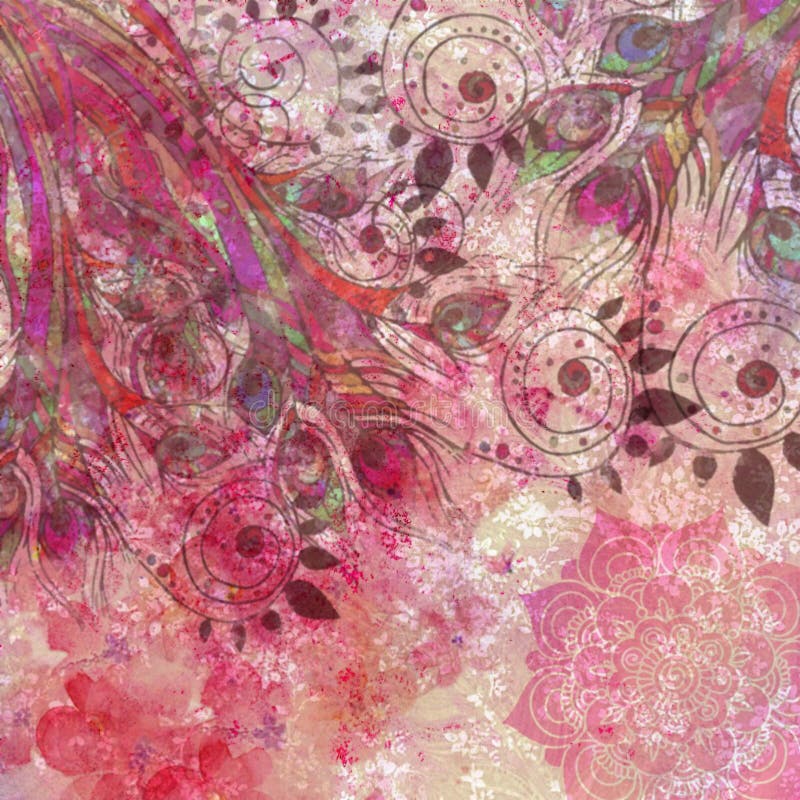 Vintage Misty Summer Floral Cloth Batik Painting Art Print Grunge ...
