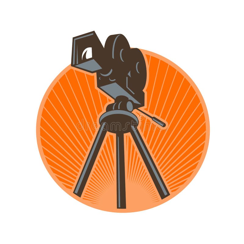 Vintage 35mm Motion Picture Camera Retro vector illustration Vintage 35mm Motion Picture Camera Retro vector illustration