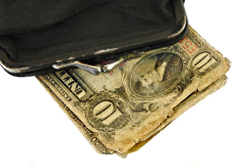 Vintage Money in an Old Purse Stock Photo Image of antique, vintage