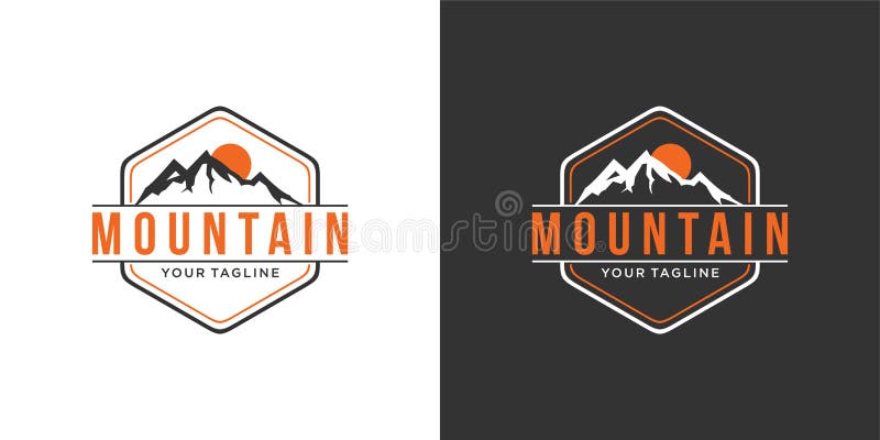 Vintage Mountain Vector Logo Design Illustration Stock Vector ...