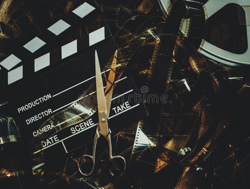 Vintage movie background concept editing and final cut