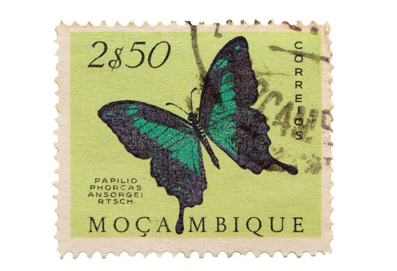 Vintage Mozambique Postage Stamp stock photos