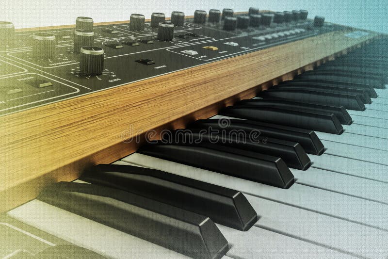 Vintage musical keyboard stock photos