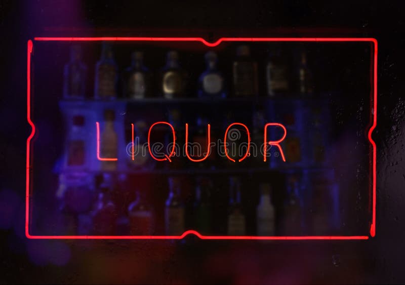 Neon Liquor Sign stock image. Image of drinks, sell, sale 22701447