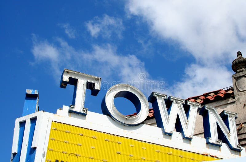 Vintage Neon Theater Sign stock photography