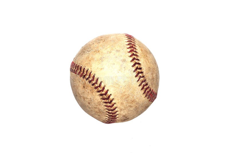 Vintage Old baseball Isolated on a White Background stock photo Vintage Old baseball Isolated on a White Background stock photo