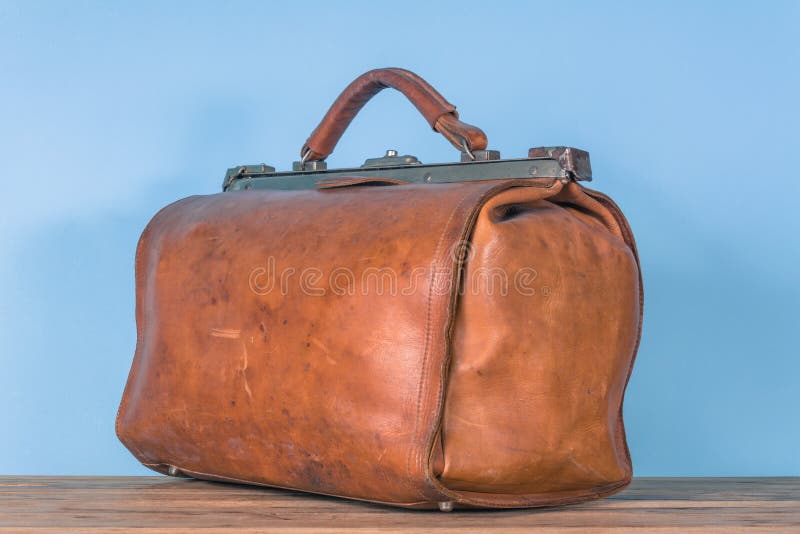 Vintage old brown leather case