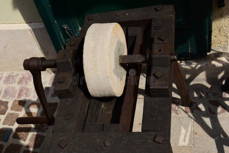 Ancient Grinder Knife Sharpening Wheel Stock Photo 35460073