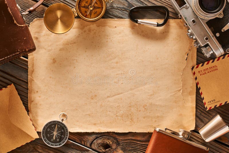 Old Blank Paper Sheet and Vintage 35mm Camera Stock Image - Image of aged,  cover: 109612655