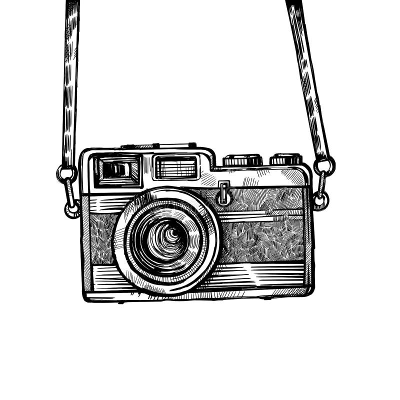 Canvas Print DSLR camera sketch vector - PIXERS.NET.AU