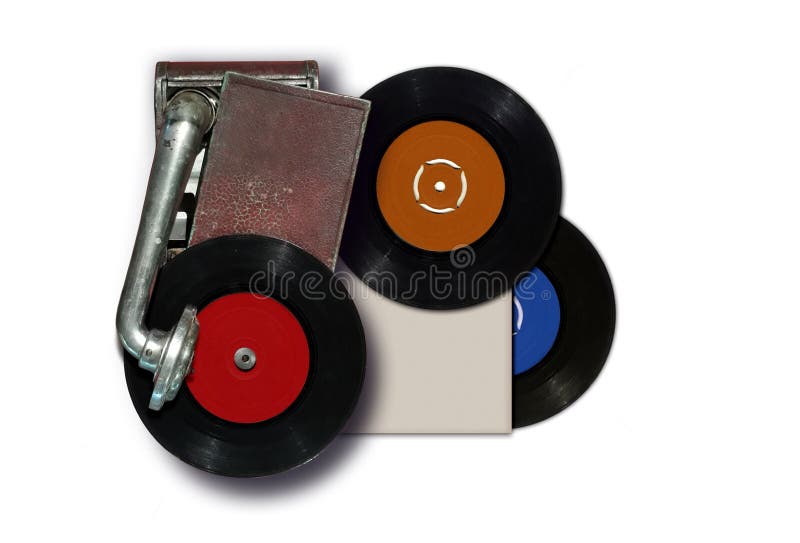 Vintage old record player with vinyl disc royalty free stock photos Vintage old record player with vinyl disc royalty free stock photos