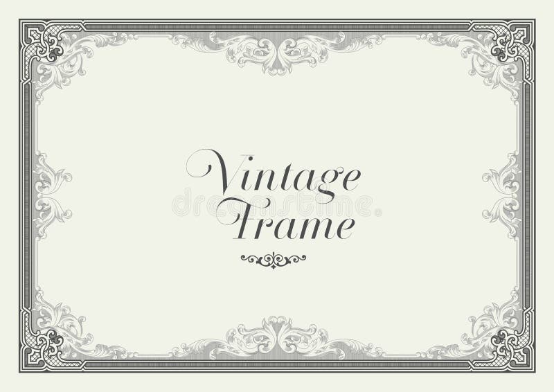 Vintage Ornament Border. Decorative Floral Frame Vector.