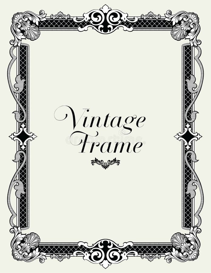 Vintage Ornament Border. Decorative Floral Frame Vector.