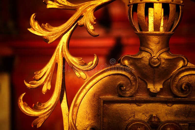 Vintage Ornament Elements, Antique Gold Floral Designs Stock Photo