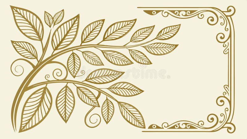 Vintage ornate corner element with leafy design vector design Generative AI vector illustration