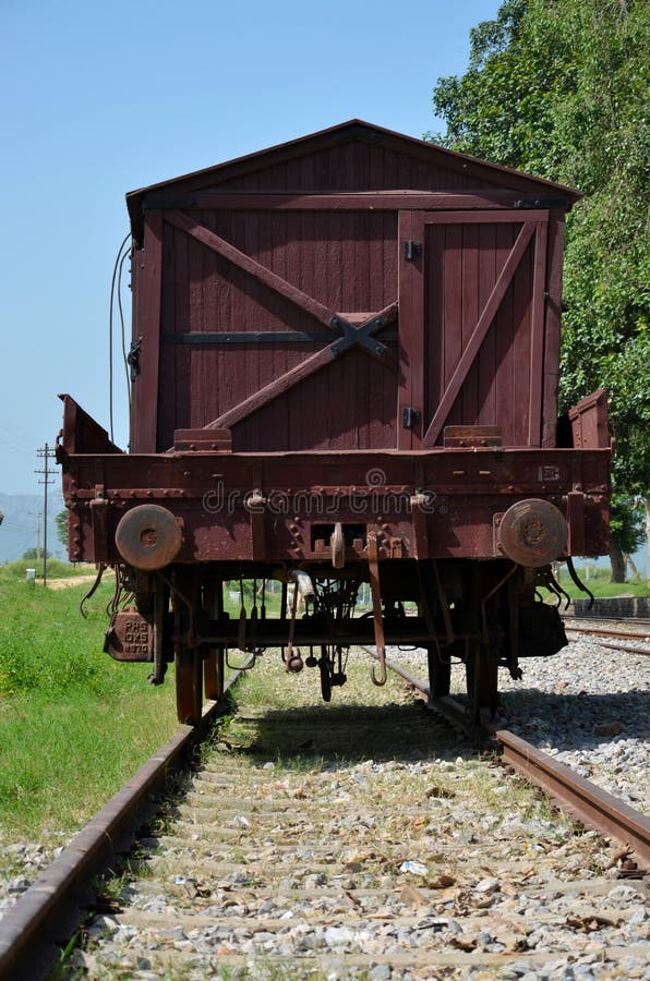 Vintage Pakistan Railways freight car on rails at Railway Museum Islamabad stock photography Vintage Pakistan Railways freight car on rails at Railway Museum Islamabad stock photography