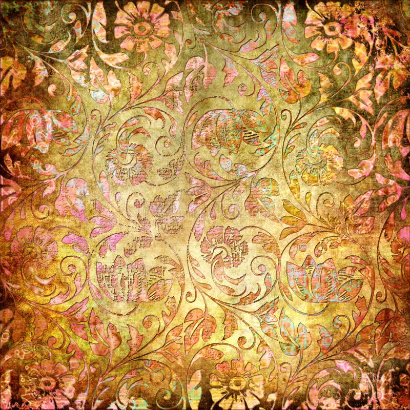 Vintage decorative paper stock illustration. Illustration of floral