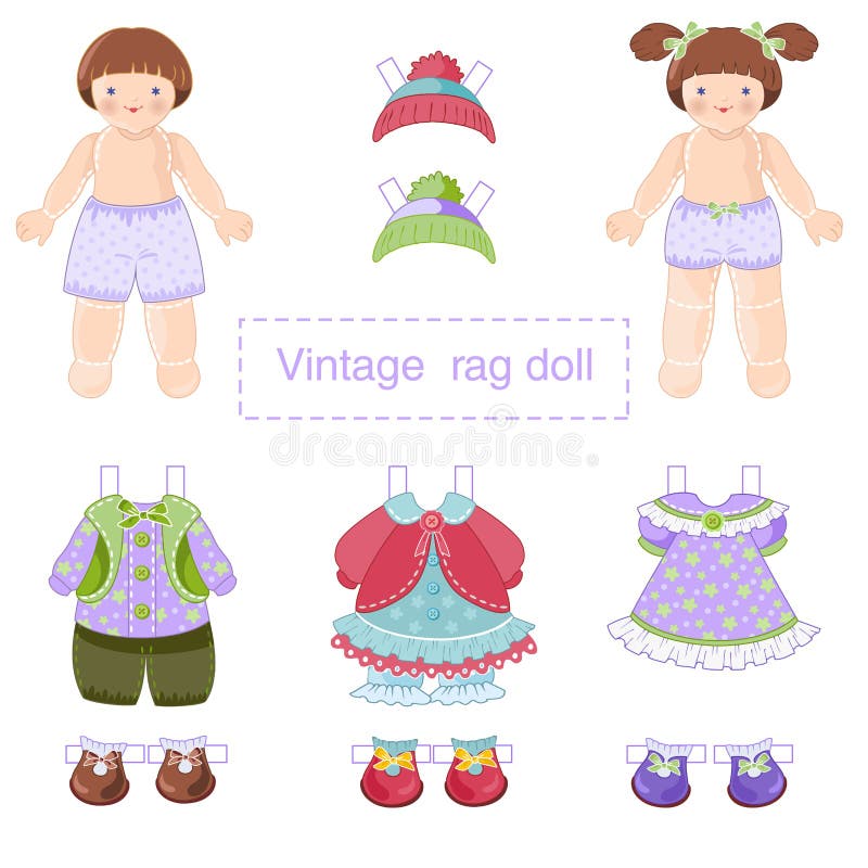 Paper Doll Pattern. Shadow, Silhouette. Educational Game for Children ...