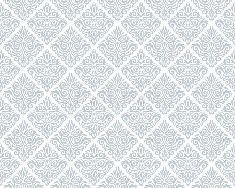 Horizontally And Vertically Repeatable Vector Seamless Damask Vintage Pattern. royalty free illustration