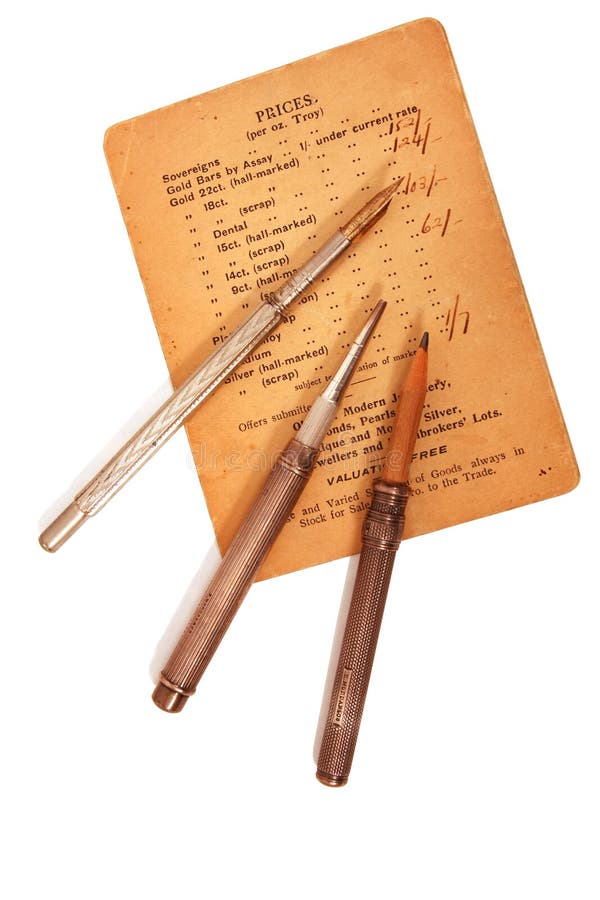 Vintage Pencils and Aged Paper on Rustic Wood Stock Photo Image of