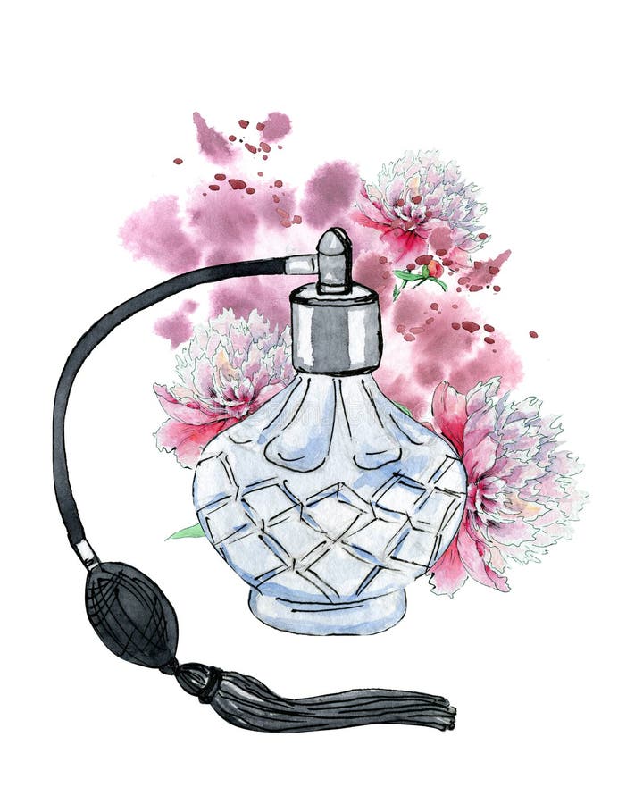 Perfume Fragrance Bottle Sketch On White Background Stock Vector ...