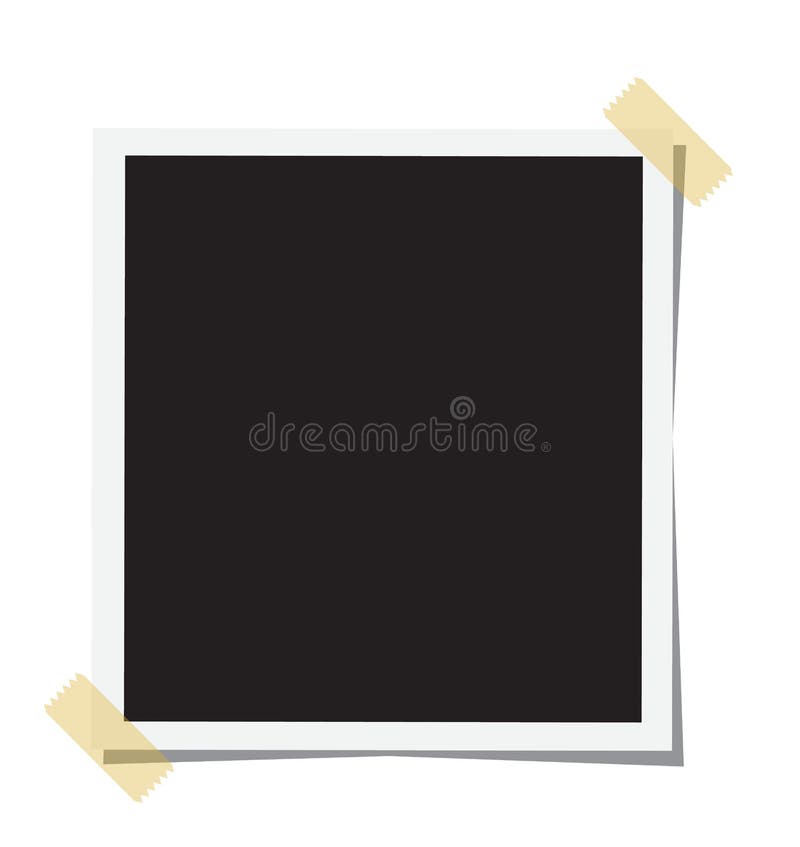 Vintage Photo Frame Sticked on Duct Tape To Background. Retro Ph Stock  Vector - Illustration of modern, element: 132319109