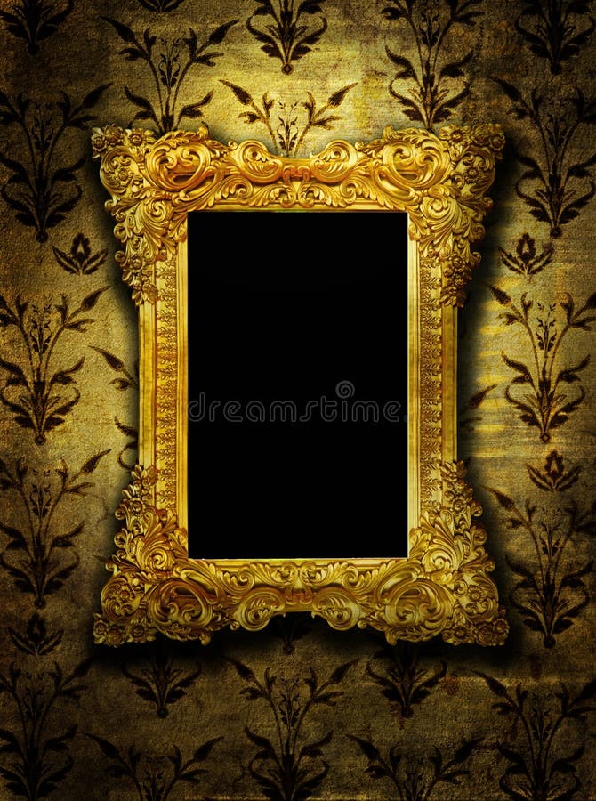 Gold Frame on Gold Satin stock photo. Image of domestic - 4574478