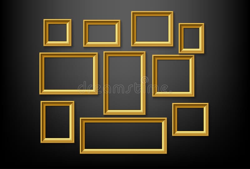 Vintage Picture Frames Set Wall Stock Illustrations 3,059 Vintage