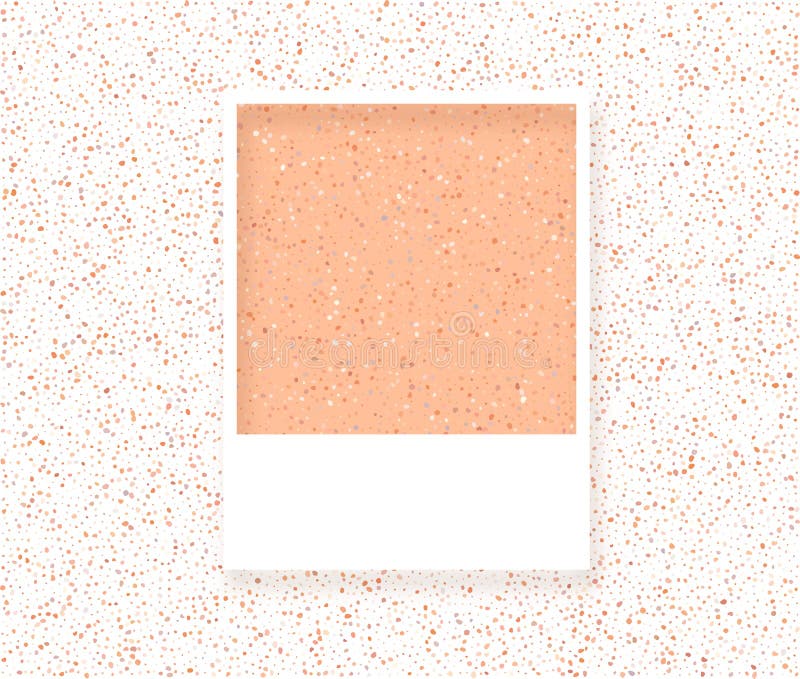 Vintage picture memory card on peach fuzz color grainy stipple particles royalty free stock photos