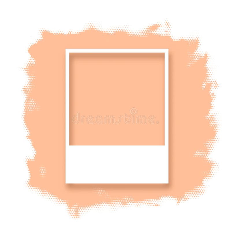 Vintage picture memory card on peach fuzz color halftone. Abstract background for flier, poster stock photos