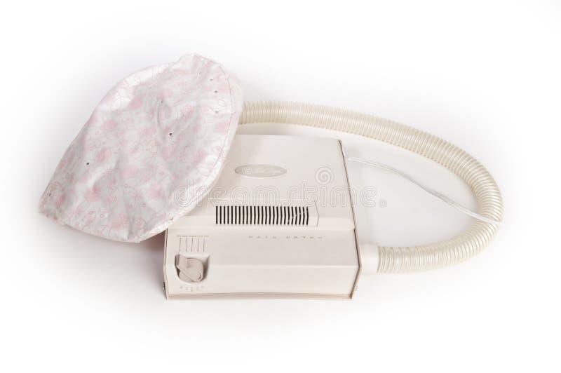 Vintage Pink Bonnet Hair Dryer royalty free stock photography