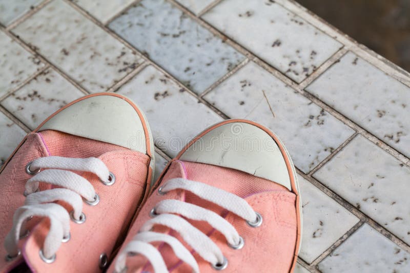 Vintage pink shoes stock image. Image of dirty, lady 43622473