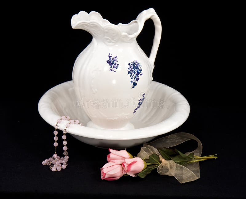 Vintage Pitcher and Wash Basin Stock Photo Image of dish, fashion