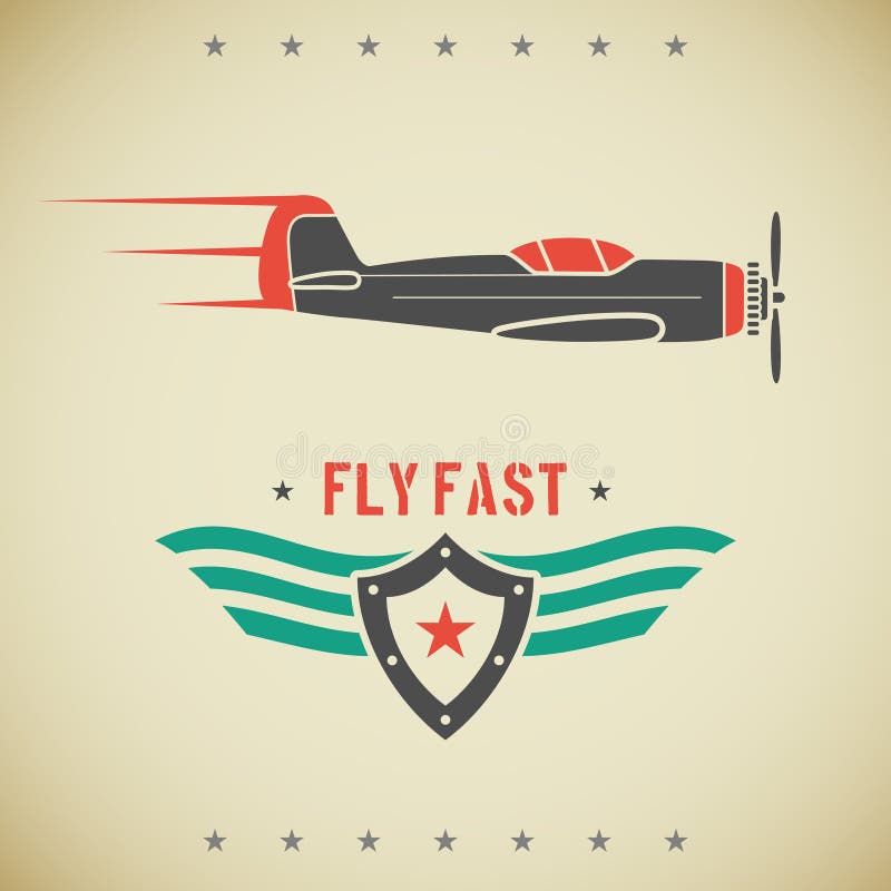 Vintage plane stock illustration