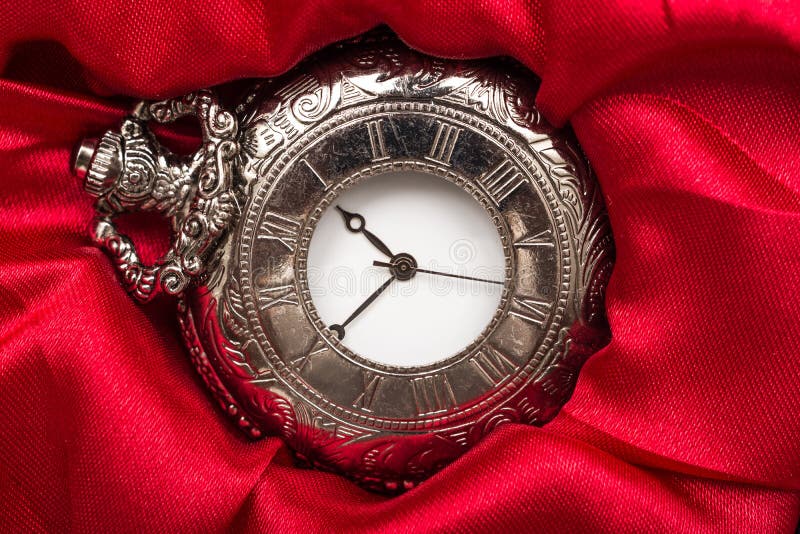 Vintage Pocket Mechanical Watch stock photos