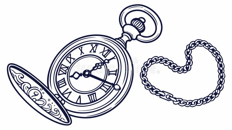 Vintage Pocket Watch Timeless Elegancki wektor Design Generation AI royalty ilustracja