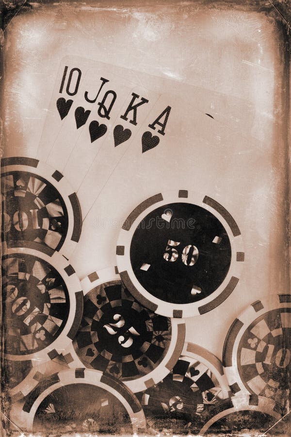 Vintage poker concept stock photo
