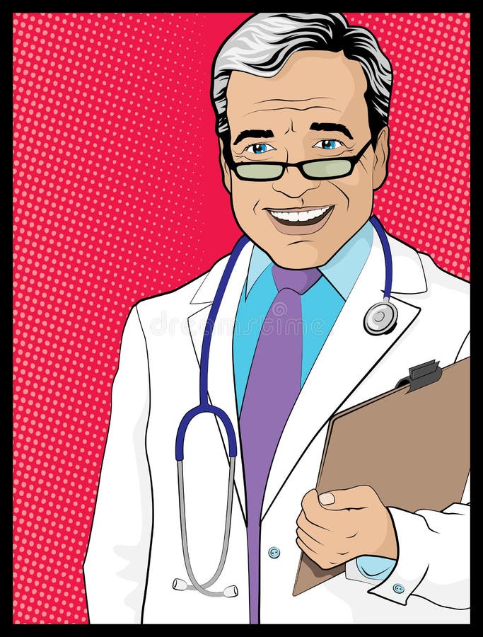 Vintage Pop Art Style Comic book Doctor vector illustration Vintage Pop Art Style Comic book Doctor vector illustration